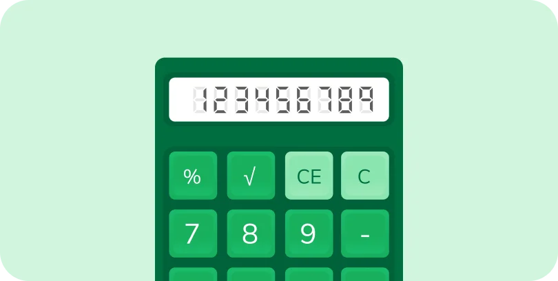 Ilustração de calculadora verde