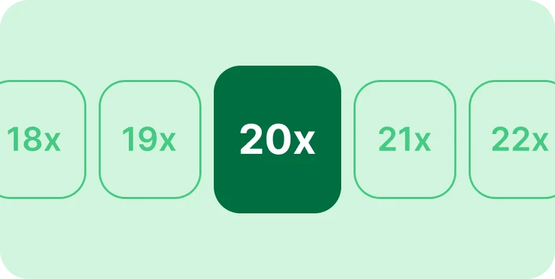 Ilustração botões como quantidades de parcelas
